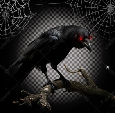 Corvo Para Halloween Isolado Sobre Um Fundo Transparente