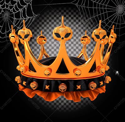 Coroa De Abóbora Para Halloween Isolado Sobre Um Fundo Transparente