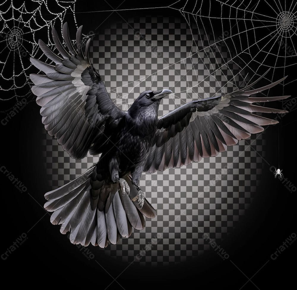Corvo Para Halloween Isolado Sobre Um Fundo Transparente