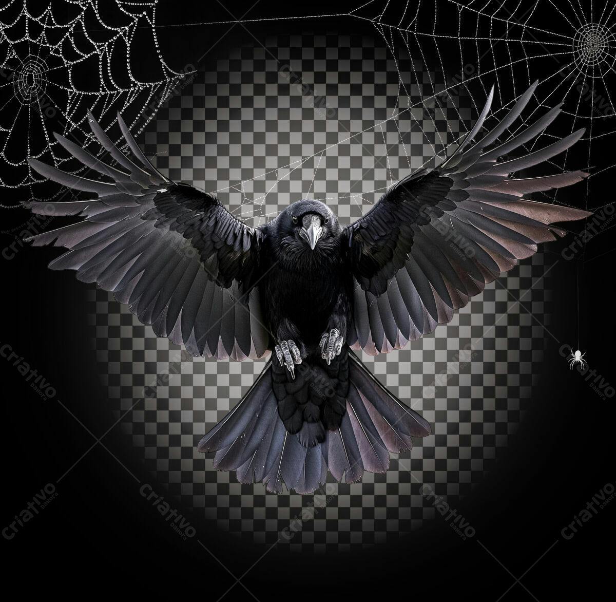 Arte com Corvo para Dia das Bruxas PSD Editável
