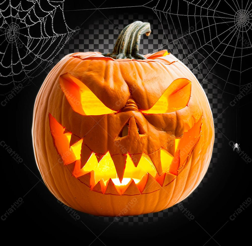 Abóbora Assustadora Para Halloween Isolado Sobre Um Fundo Transparente