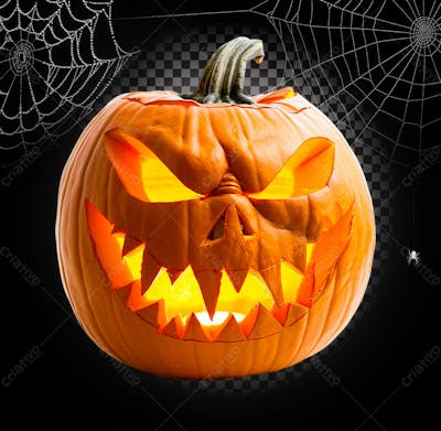 Abóbora Assustadora Para Halloween Isolado Sobre Um Fundo Transparente