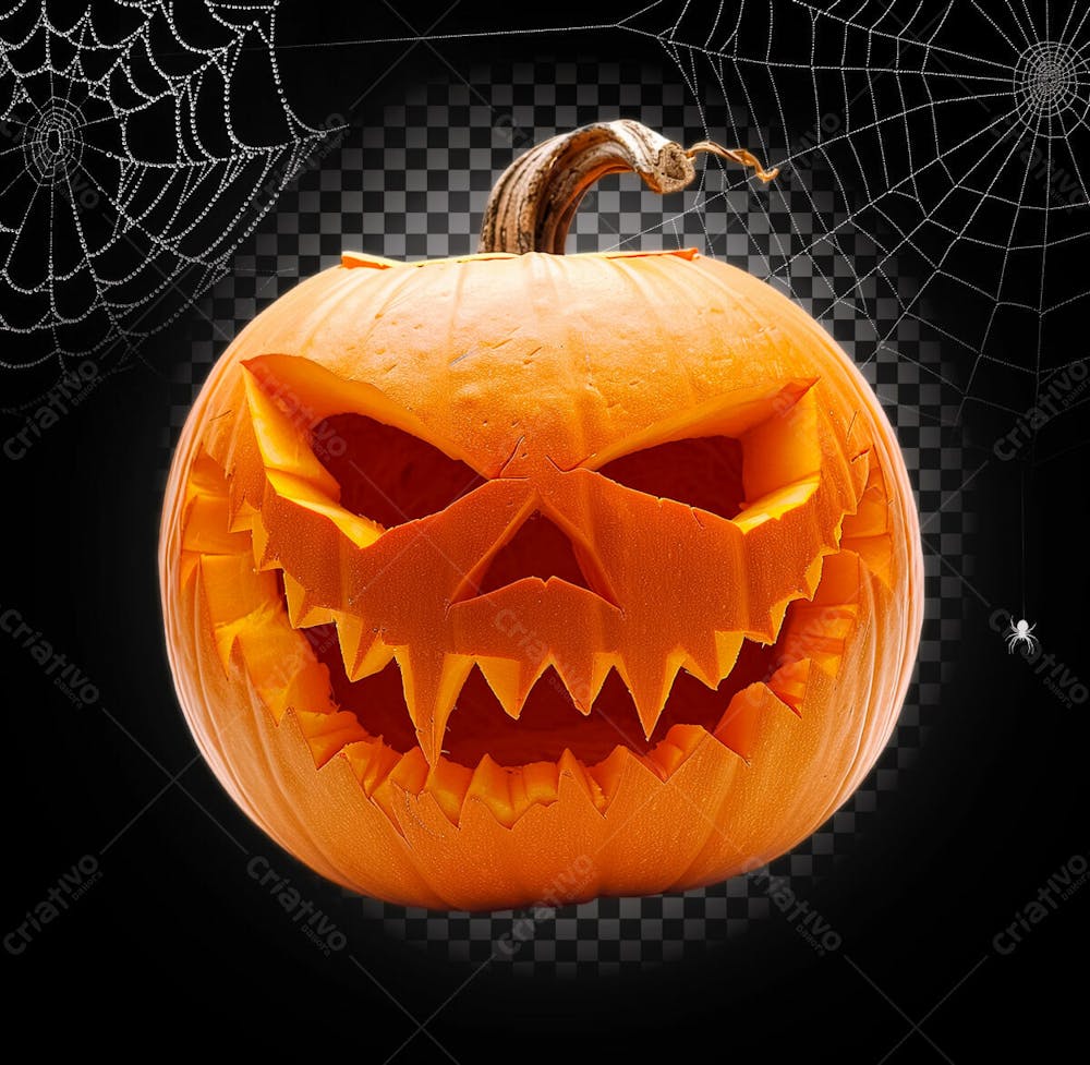 Abóbora Assustadora Para Halloween Isolado Sobre Um Fundo Transparente