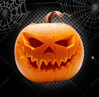 Abóbora Assustadora Para Halloween Isolado Sobre Um Fundo Transparente