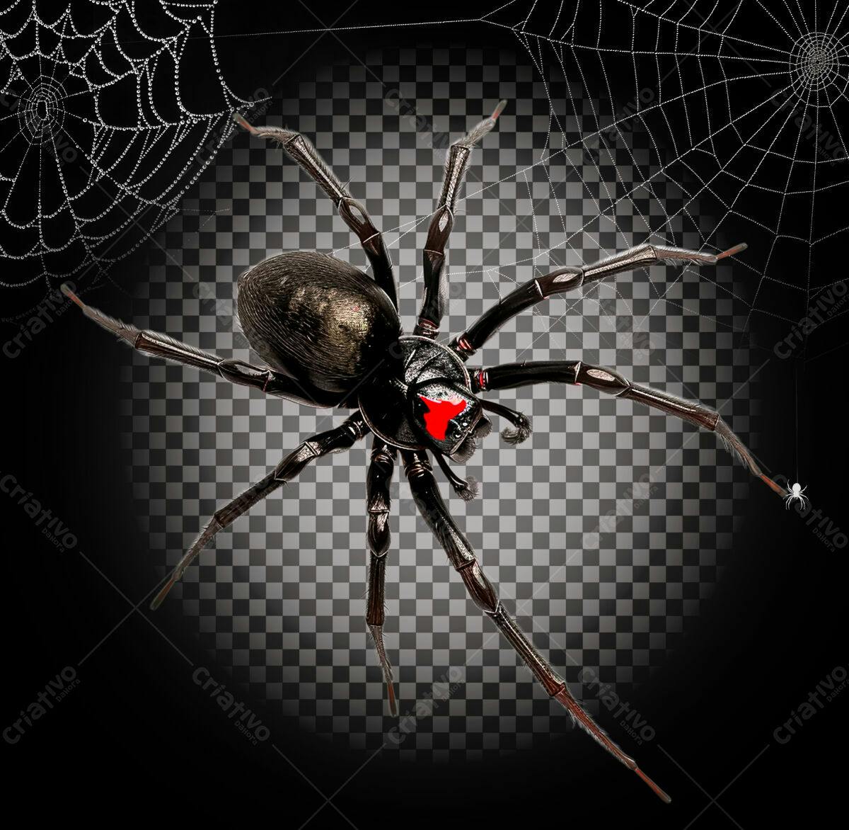 Imagem Aranha Viúva Negra para Halloween PSD Editável