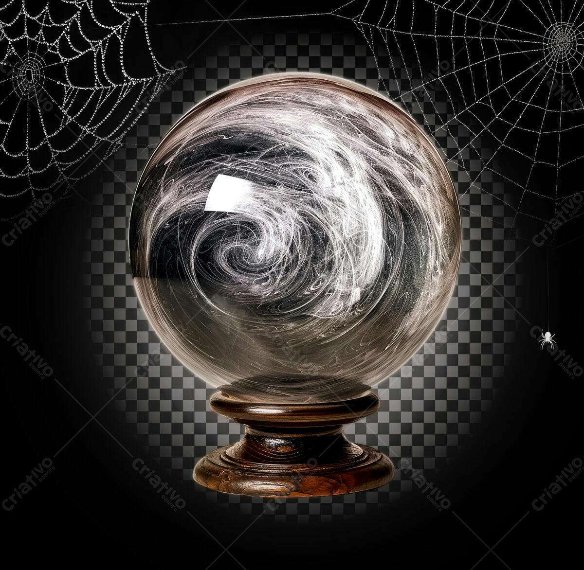 Bola de Cristal Mística para Halloween PSD Editável