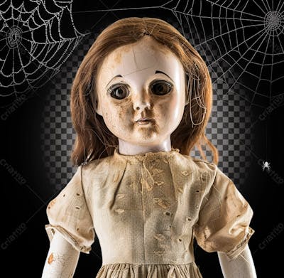 Boneca Amaldiçoada Para Halloween Isolado Sobre Um Fundo Transparente