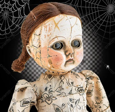 Boneca Amaldiçoada Para Halloween Isolado Sobre Um Fundo Transparente