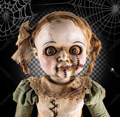 Boneca Do Mal Para Halloween Isolado Sobre Um Fundo Transparente