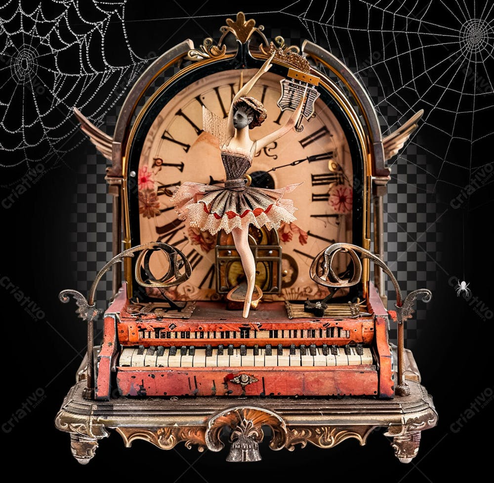 Caixa De Música Assustadora Para Halloween Isolado Sobre Um Fundo Transparente