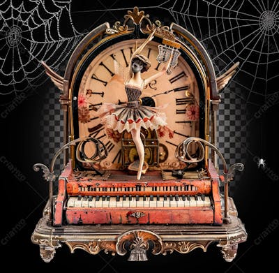 Caixa De Música Assustadora Para Halloween Isolado Sobre Um Fundo Transparente