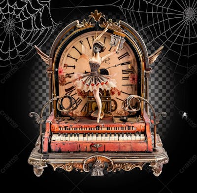 Caixa De Música Assustadora Para Halloween Isolado Sobre Um Fundo Transparente