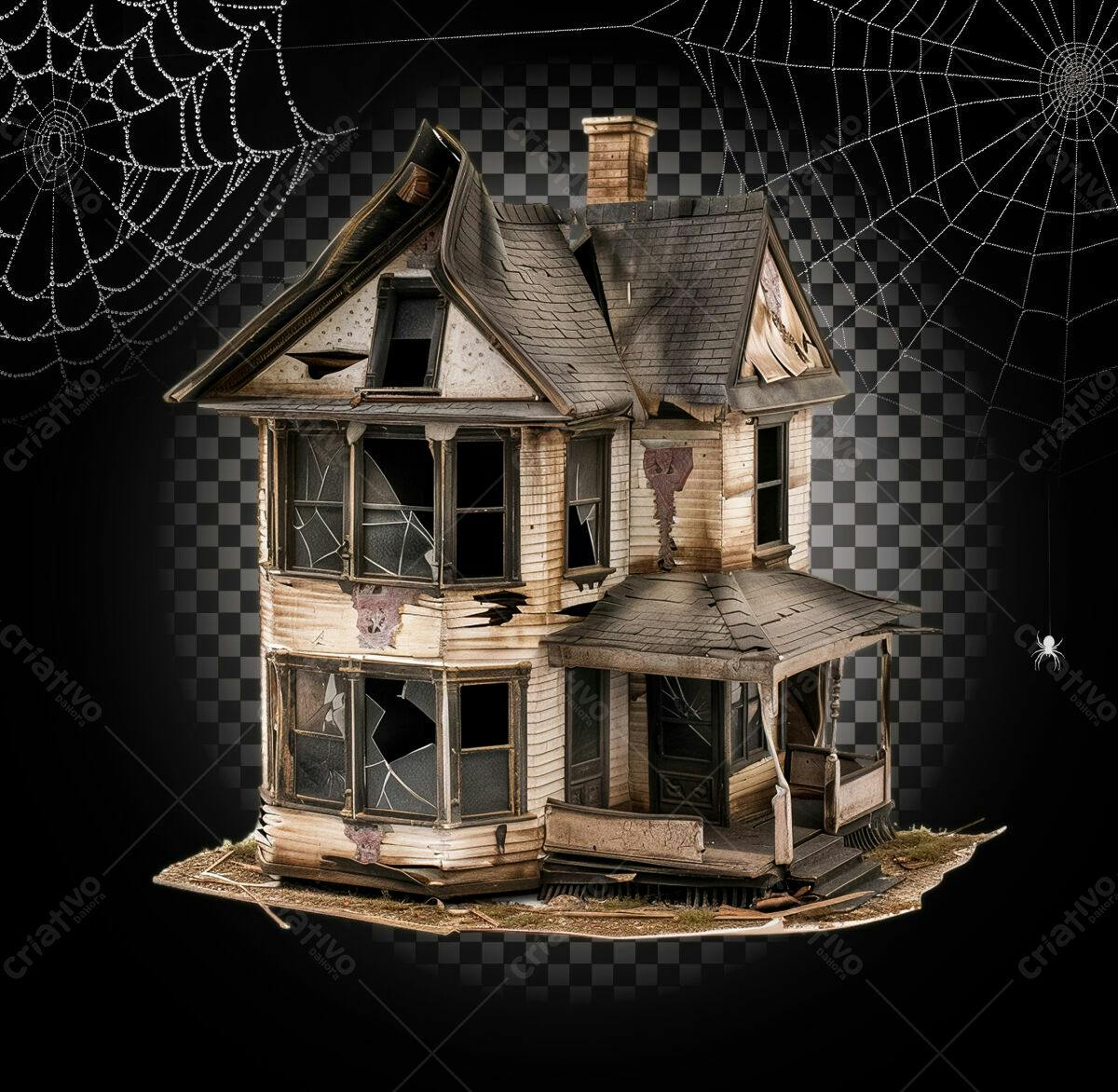 Casa Assombrada para Halloween PSD Editável