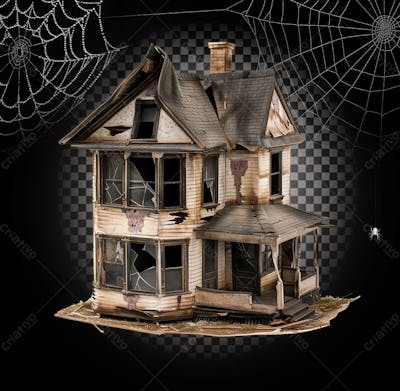 Casa Assombrada De Boneca Para Halloween Isolado Sobre Um Fundo Transparente