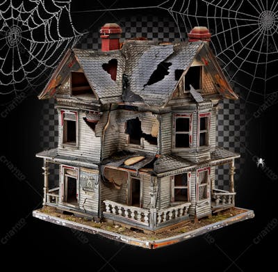 Casa Assombrada De Boneca Para Halloween Isolado Sobre Um Fundo Transparente