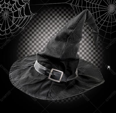 Chapéu De Bruxa Preto Para Halloween Isolado Sobre Um Fundo Transparente
