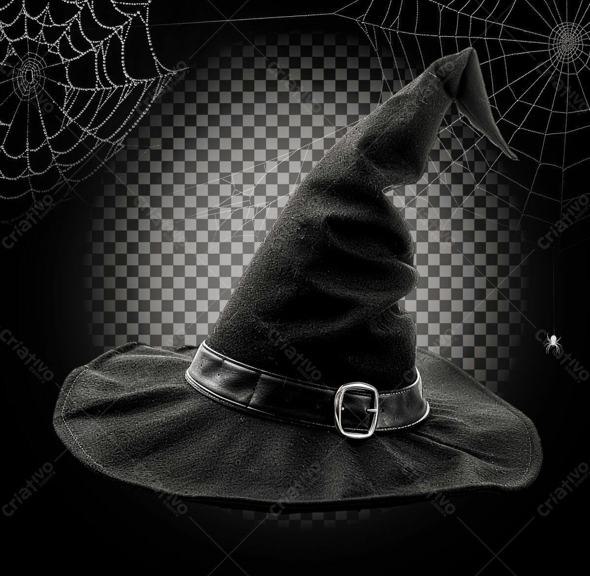 Chapéu de Bruxa para Festa de Halloween PSD Editável