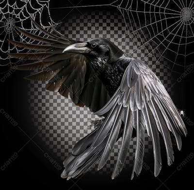 Corvo Para Halloween Isolado Sobre Um Fundo Transparente