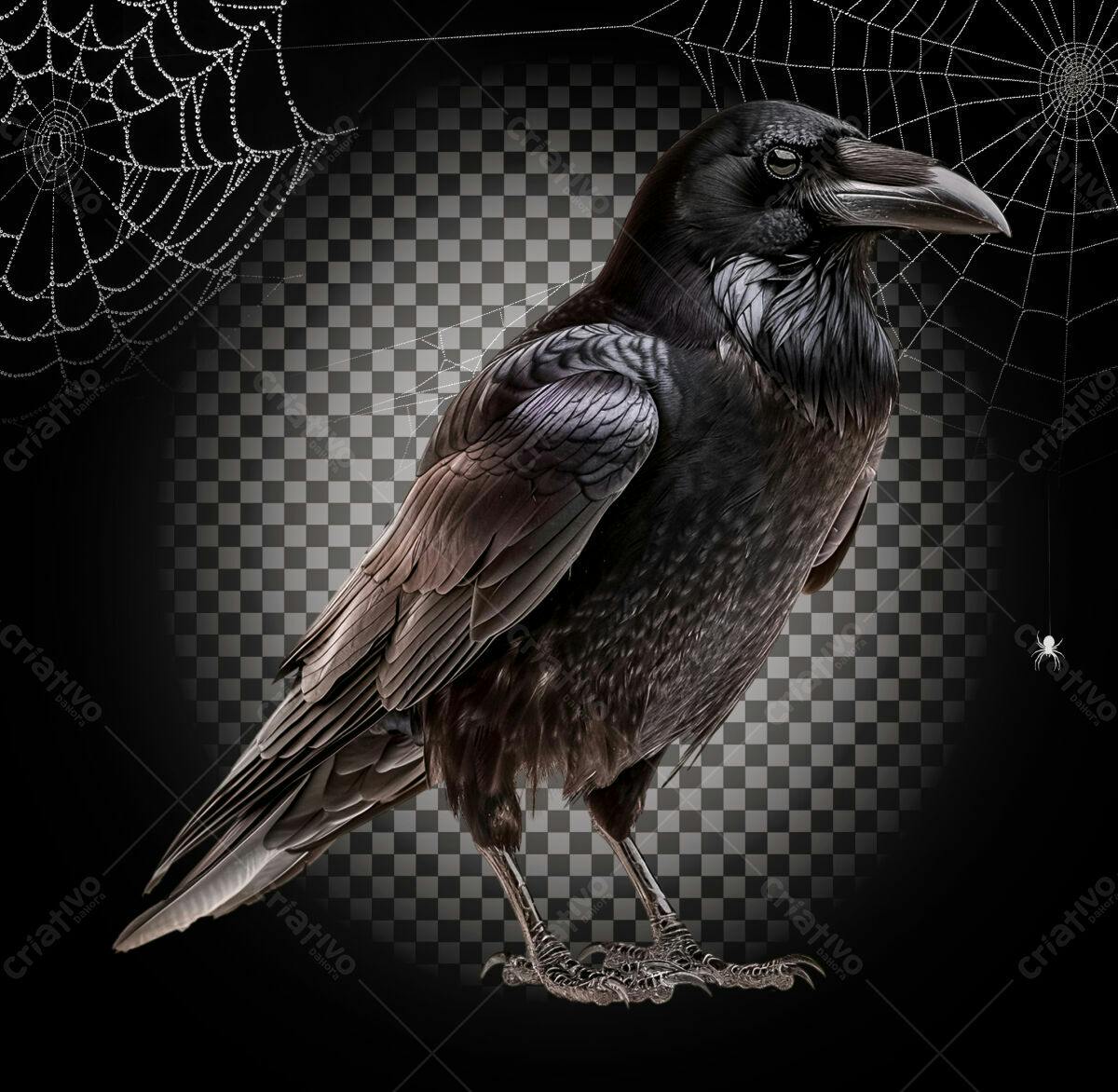 Imagem PSD de Corvo para Design de Halloween