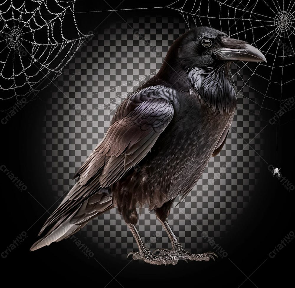 Corvo Para Halloween Isolado Sobre Um Fundo Transparente
