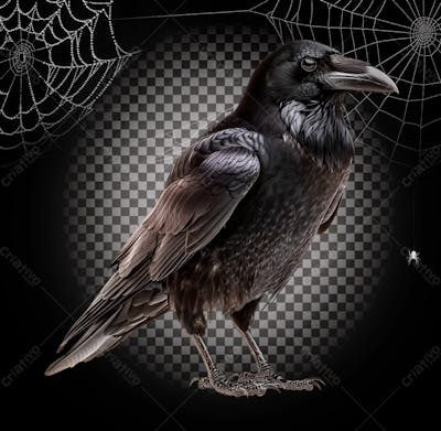 Corvo Para Halloween Isolado Sobre Um Fundo Transparente