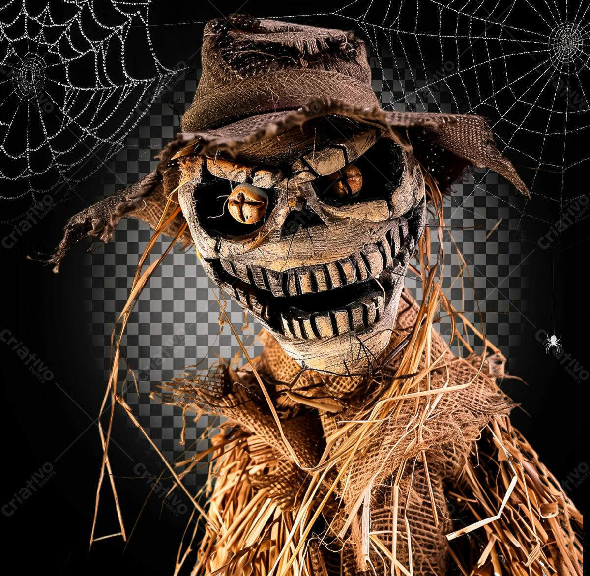 Imagem Espantalho Halloween PSD Editável