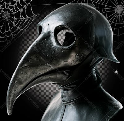 Fantasia De Corvo Humano Para Halloween Isolado Sobre Um Fundo Transparente