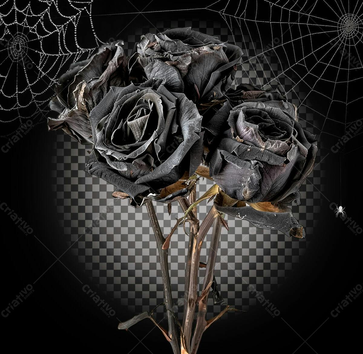 Imagens de Rosas Pretas Murchas PSD Editável