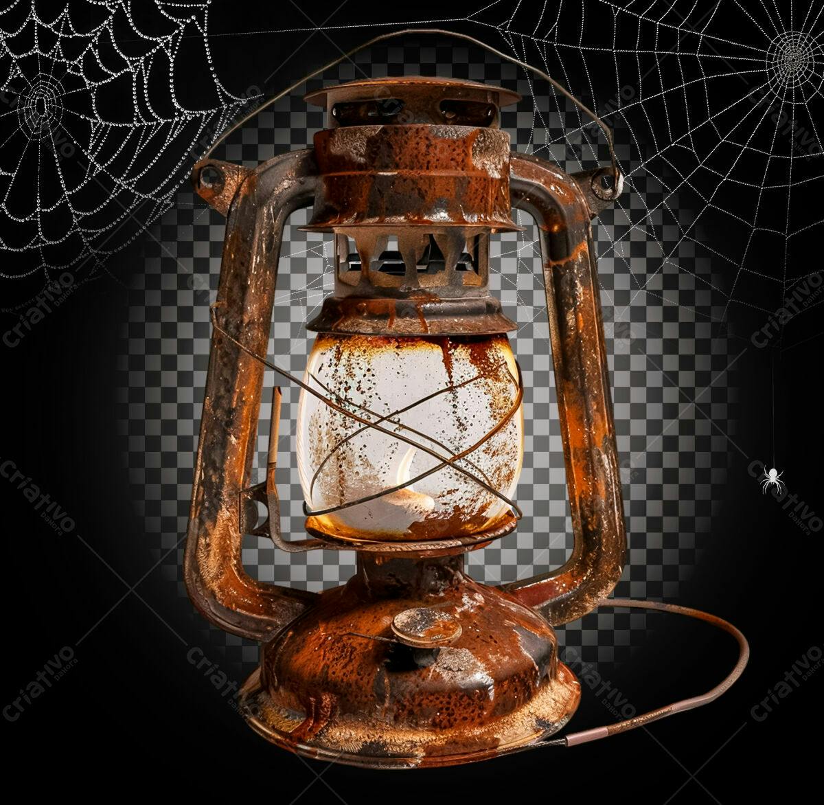 PSD de Lâmpada Antiga para Halloween Editável