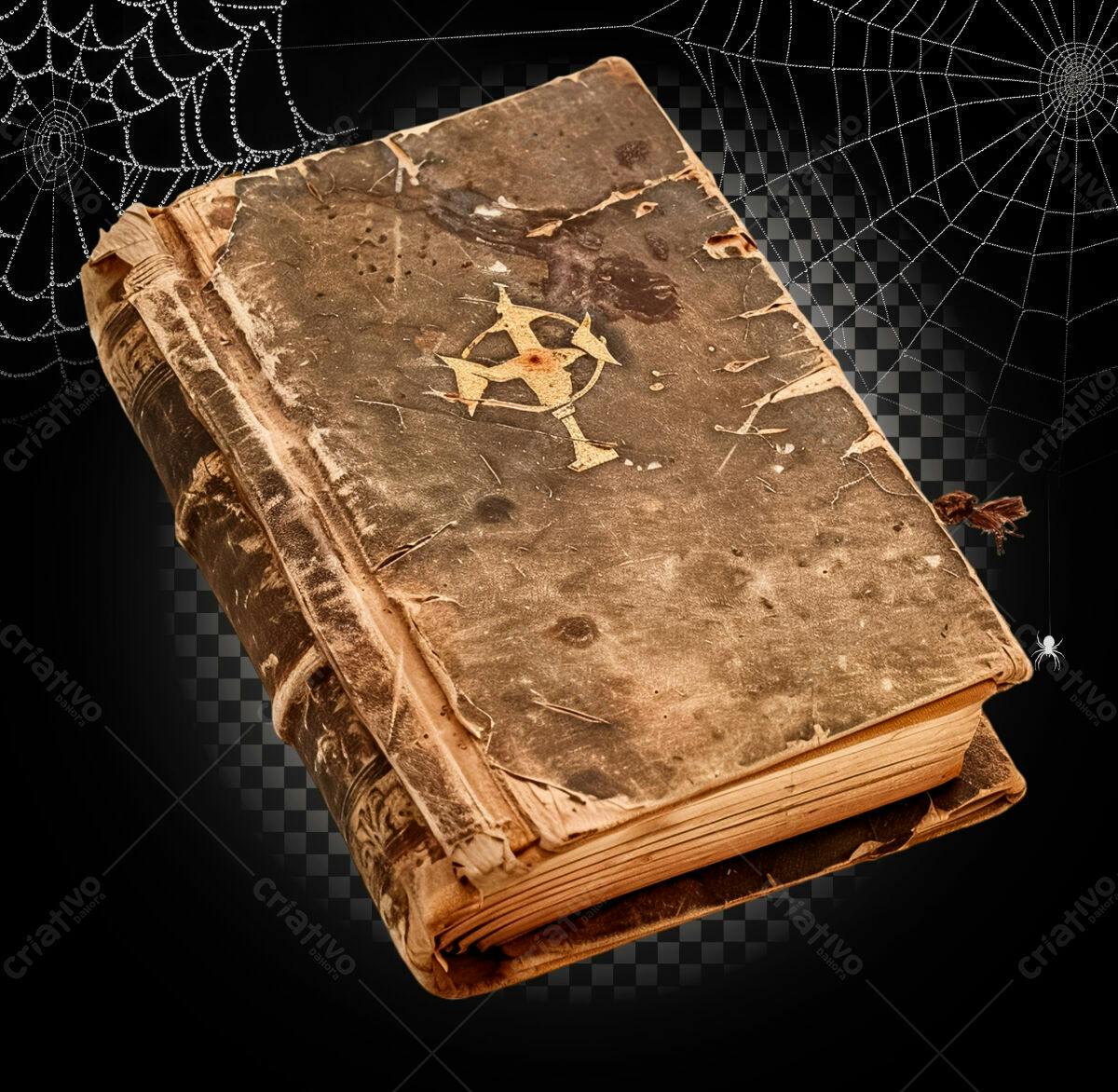 Capa de Livro Antigo para Halloween PSD Editável