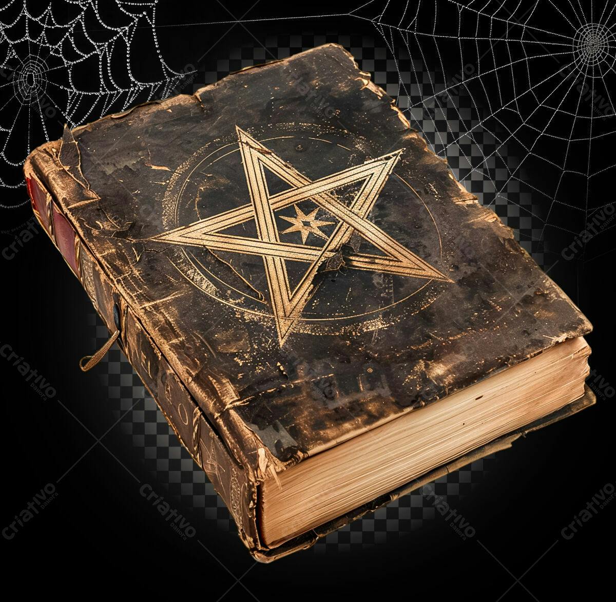 Capa de Livro Antigo com Pentagrama PSD Editável