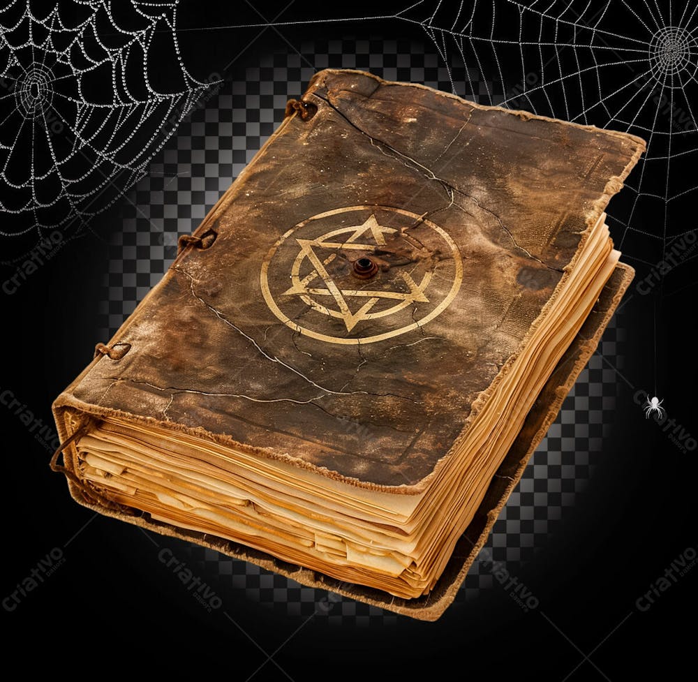 Livro De Magia Ou Mágica Para Halloween Isolado Sobre Um Fundo Transparente