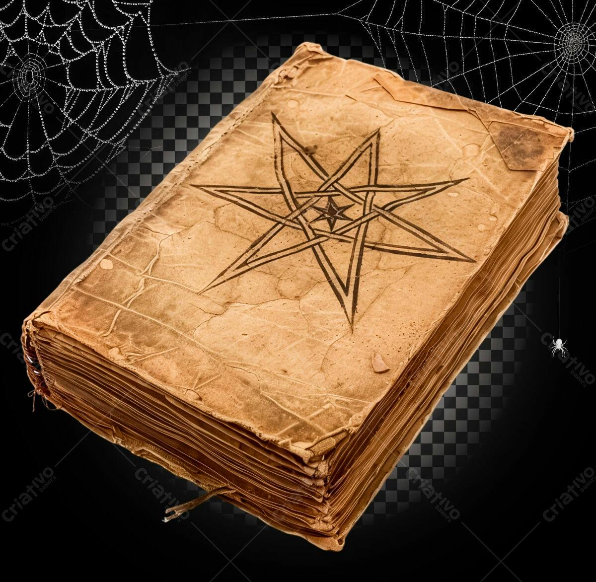 Capa de Livro Antigo com Pentagrama PSD Editável