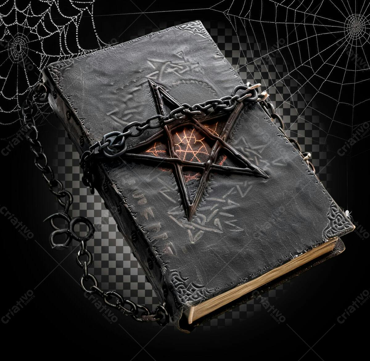 Livro de Magia com Pentagrama PSD Editável