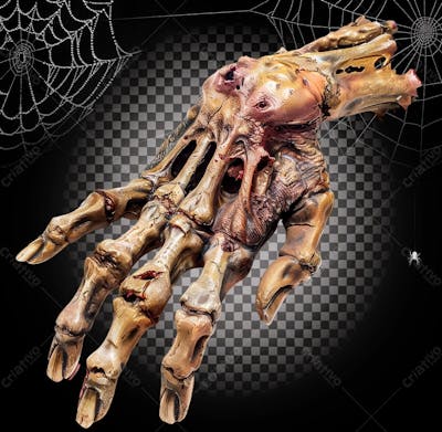 Mão De Zumbi Ou Esqueleto Para Halloween Isolado Sobre Um Fundo Transparente