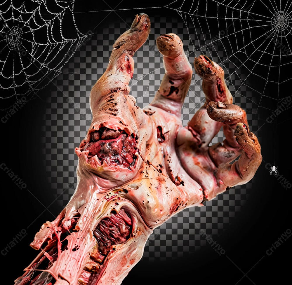 Mão De Zumbi Para Halloween Isolado Sobre Um Fundo Transparente