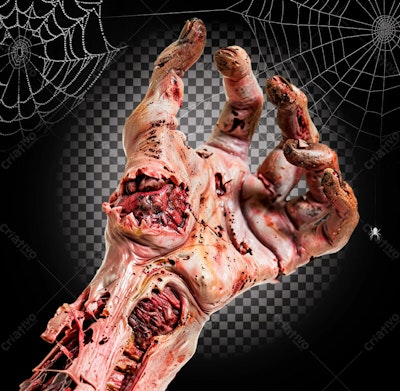 Mão Zombie para Festa de Halloween PSD Editável