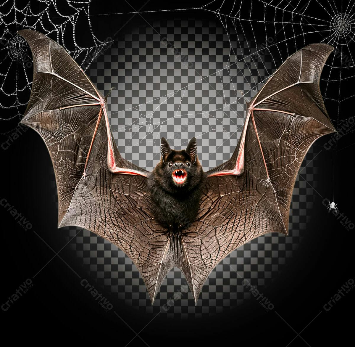 Arte Halloween Morcego PSD Editável