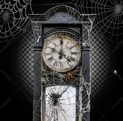 Relógio Velho Para Halloween Isolado Sobre Um Fundo Transparente