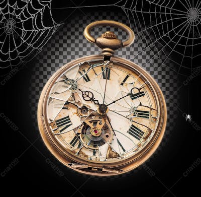 Relógio Velho Para Halloween Isolado Sobre Um Fundo Transparente