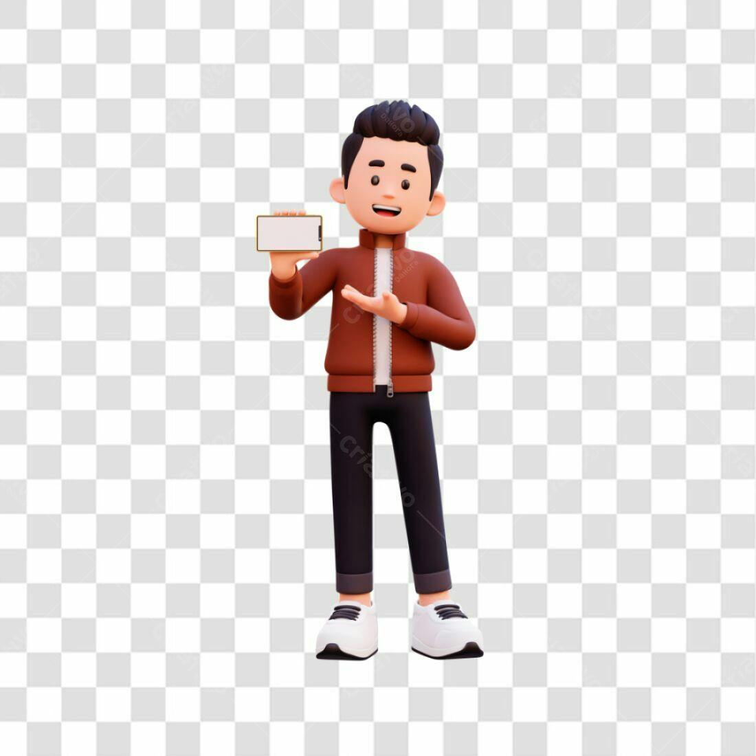 Icone Homem Apresentando Smartphone PNG com fundo transparente