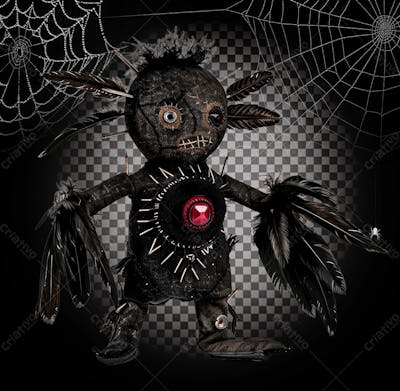Boneco De Voodoo Para Halloween Isolado Sobre Um Fundo Transparente