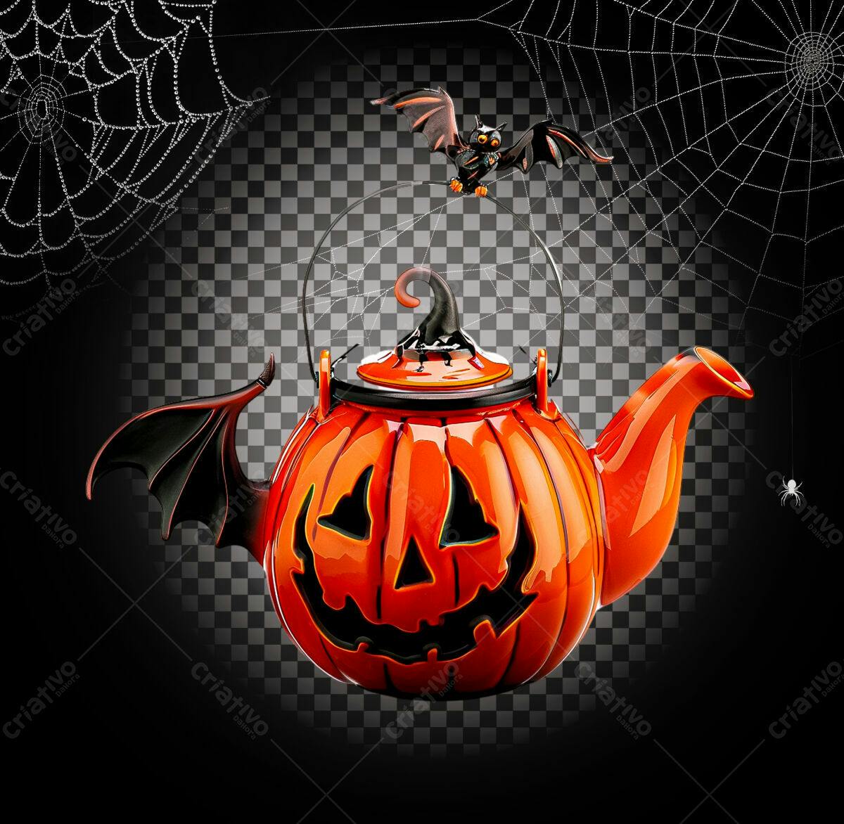 Bule Abóbora Halloween PSD Editável