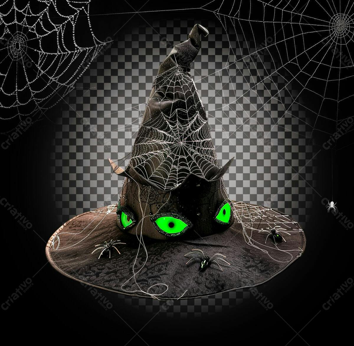 Chapéu Bruxa Halloween PSD Editável