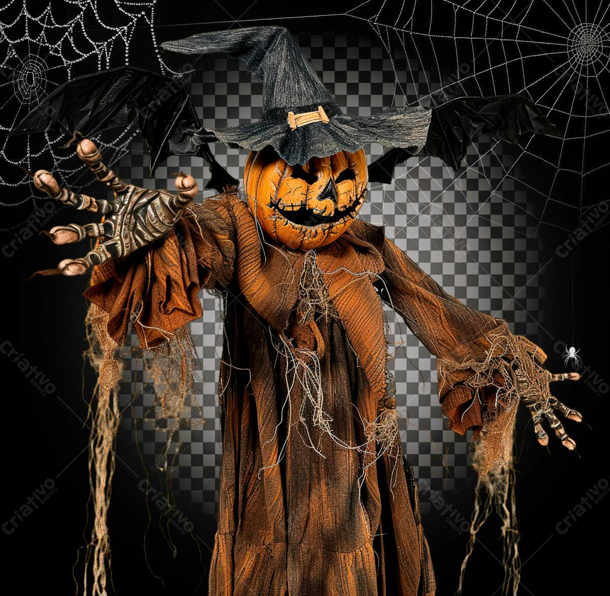 PSD Espantalho Abóbora Halloween PSD Editável