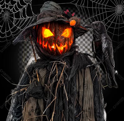 Espantalho Para Halloween Isolado Sobre Um Fundo Transparente