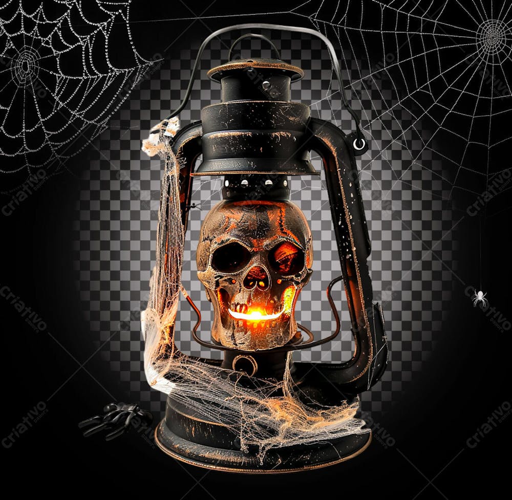 Lanterna Vintage Para Halloween Isolado Sobre Um Fundo Transparente