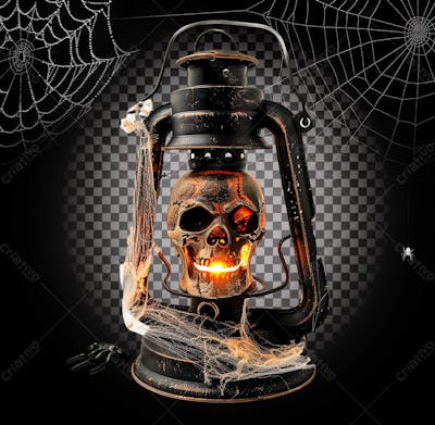 Lanterna Vintage Para Halloween Isolado Sobre Um Fundo Transparente
