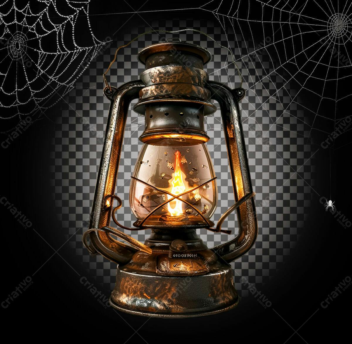 PSD Luminária Antiga para Halloween PSD Editável