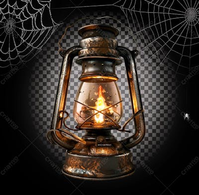 Lanterna Vintage Para Halloween Isolado Sobre Um Fundo Transparente